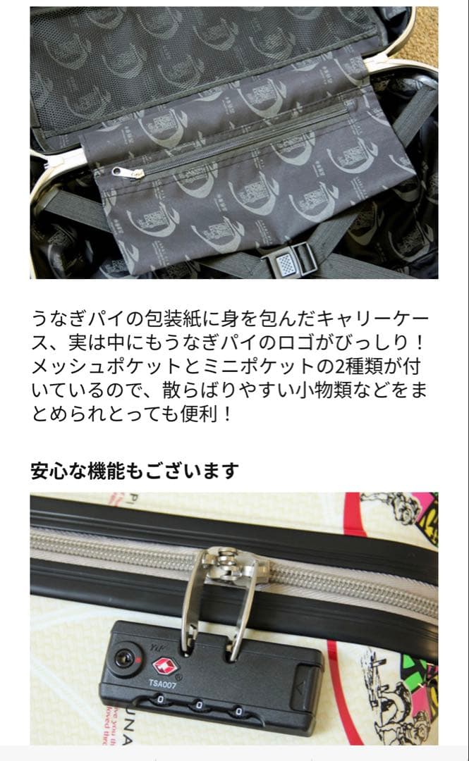 うなぎパイ柄キャリーケース 25L