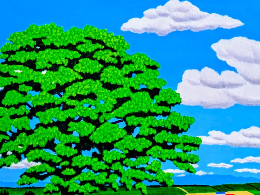 ★美瑛・セブンスターの大木・肉筆油彩画・F6キャンバス