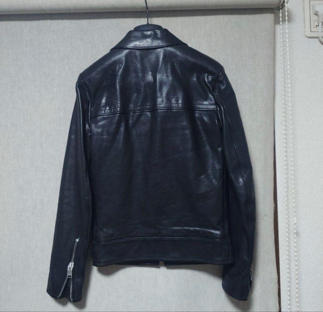 サンローランパリ　カフェレーサーレザーライダースジャケット42