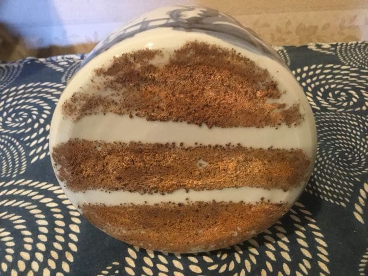 染付    風景の図     花器     江戸時代作