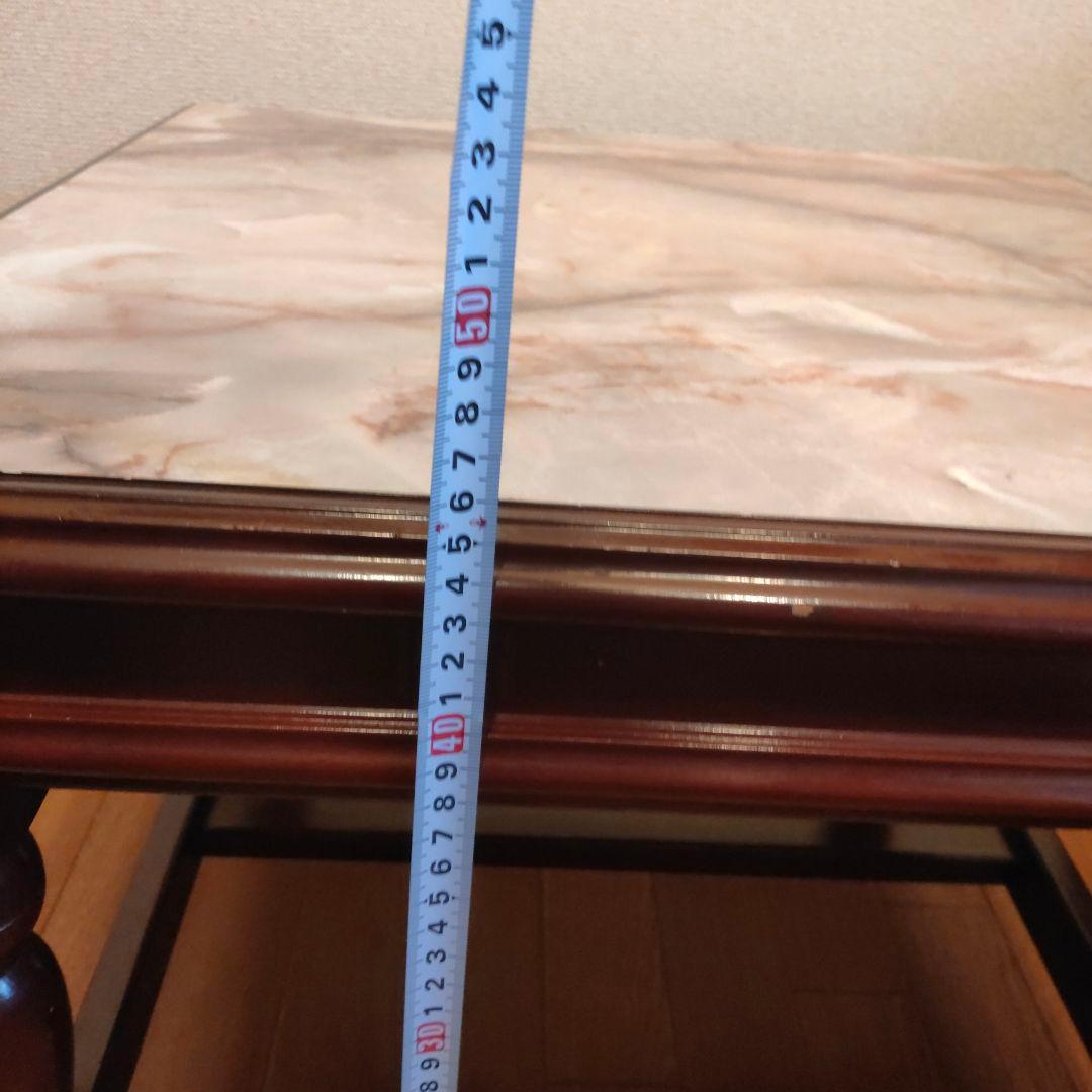 大理石風天板のビンテージテーブル