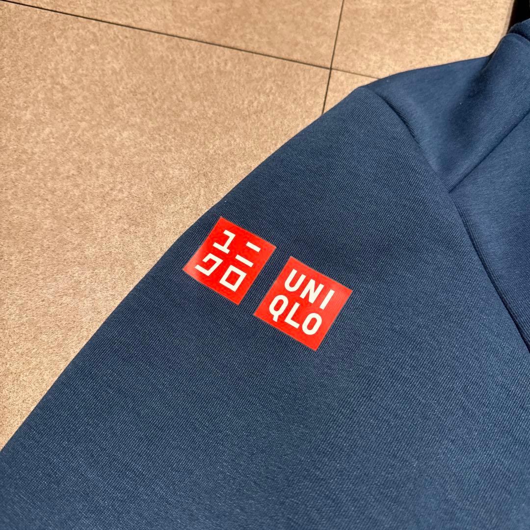 Uniqlo パーカー　ジップアップ　錦織圭モデル　紺　ネイビー　テニス　L