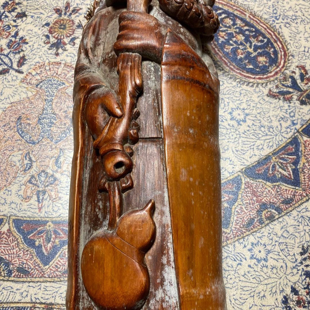 達磨　竹彫刻（H3）【kurokunn】