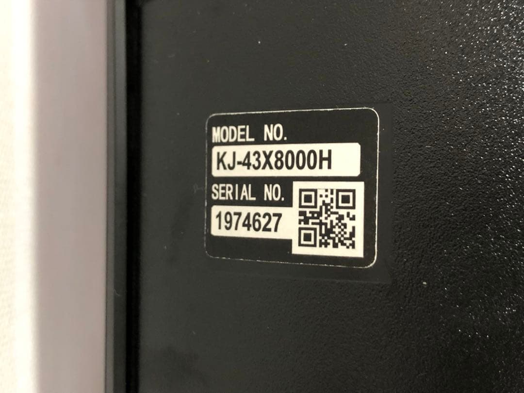 名）150.SONY 4K液晶テレビ KJ-43X8000H 43インチ