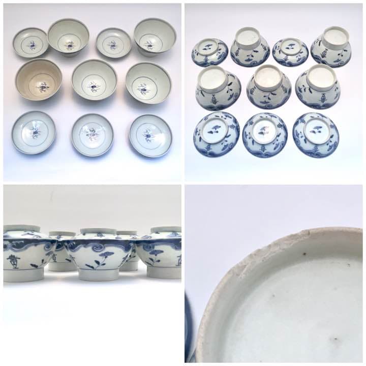 古伊万里 広東型 蓋付碗 江戸時代 5客セット