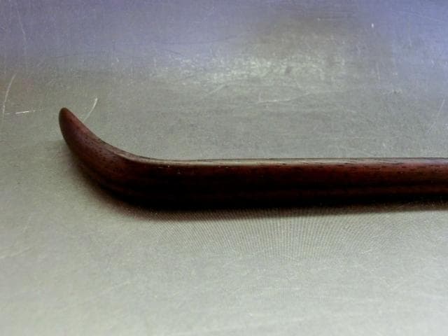 茶杓■黒檀茶しゃく 直腰 丸撓め 唐木 お茶道具 古美術 時代物 骨董品■