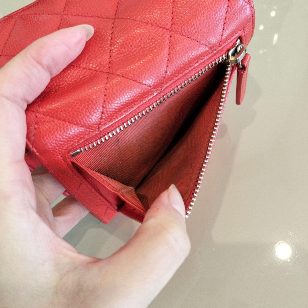 CHANEL キャビアスキン 三つ折り財布 タイムレス