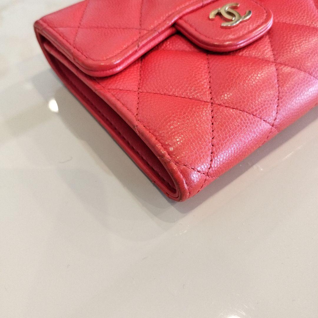 CHANEL キャビアスキン 三つ折り財布 タイムレス
