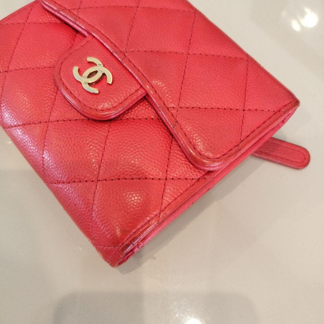 CHANEL キャビアスキン 三つ折り財布 タイムレス