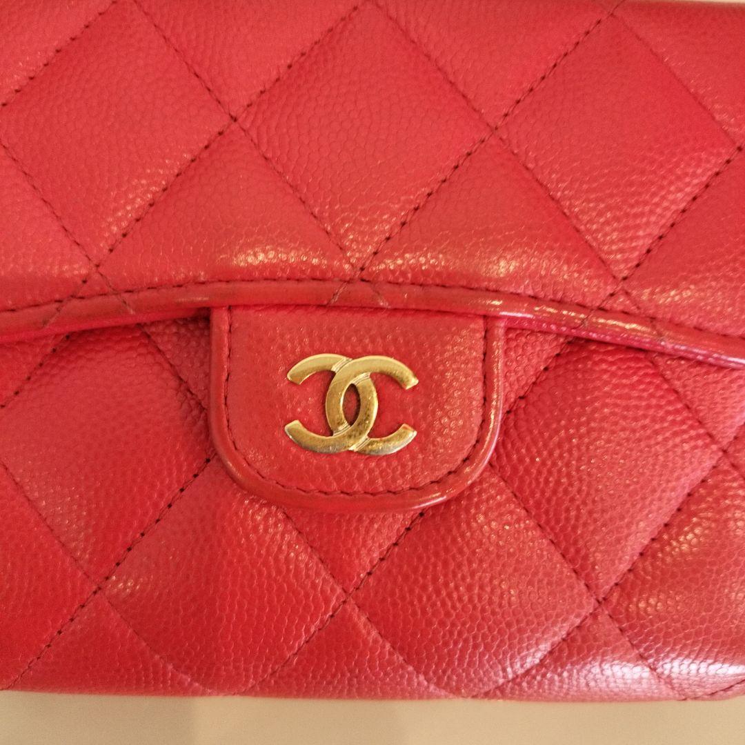 CHANEL キャビアスキン 三つ折り財布 タイムレス