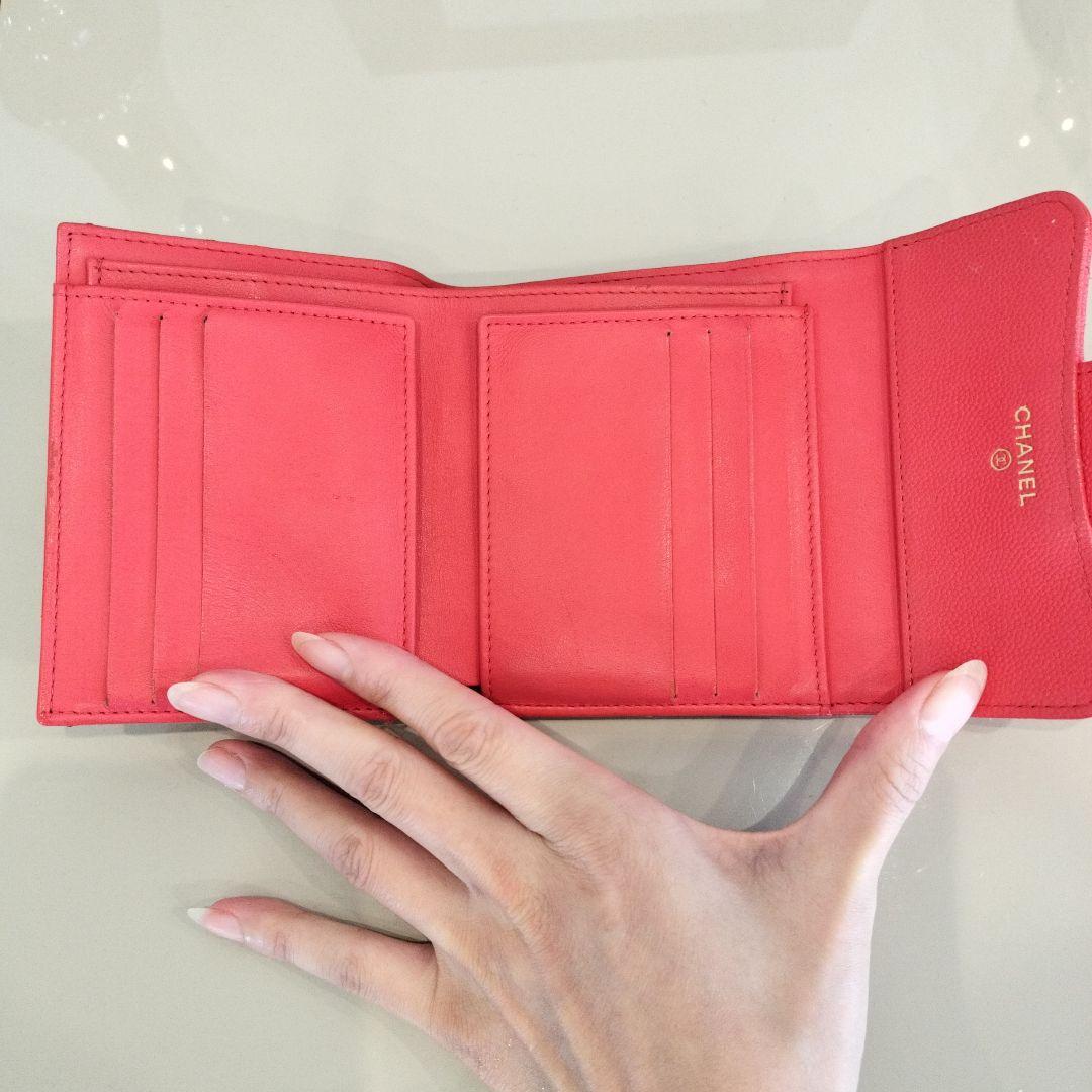 CHANEL キャビアスキン 三つ折り財布 タイムレス