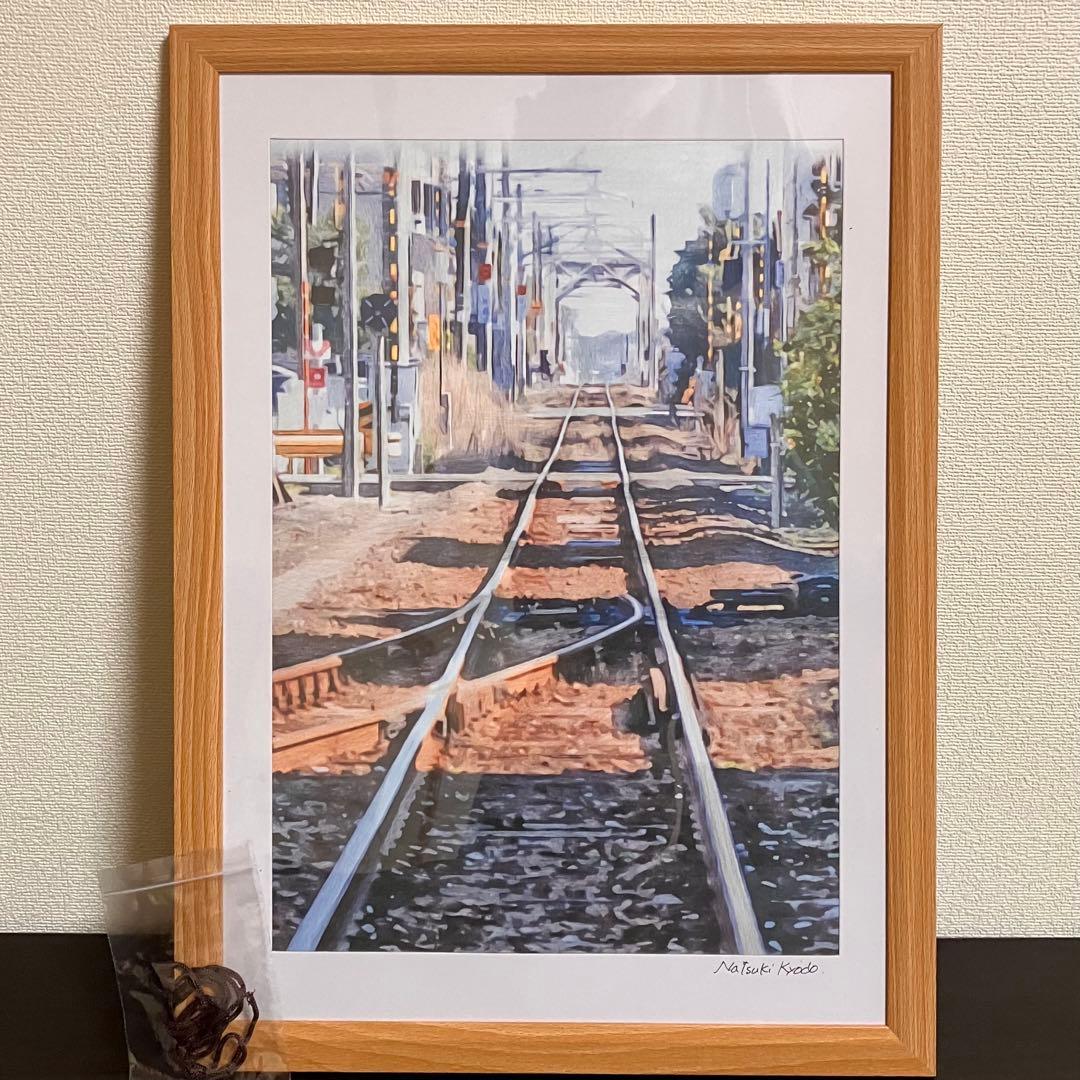 聖地巡礼絵画⑥ シン・エヴァンゲリオン「宇部新川駅」32.7㎝×45.0㎝　額装