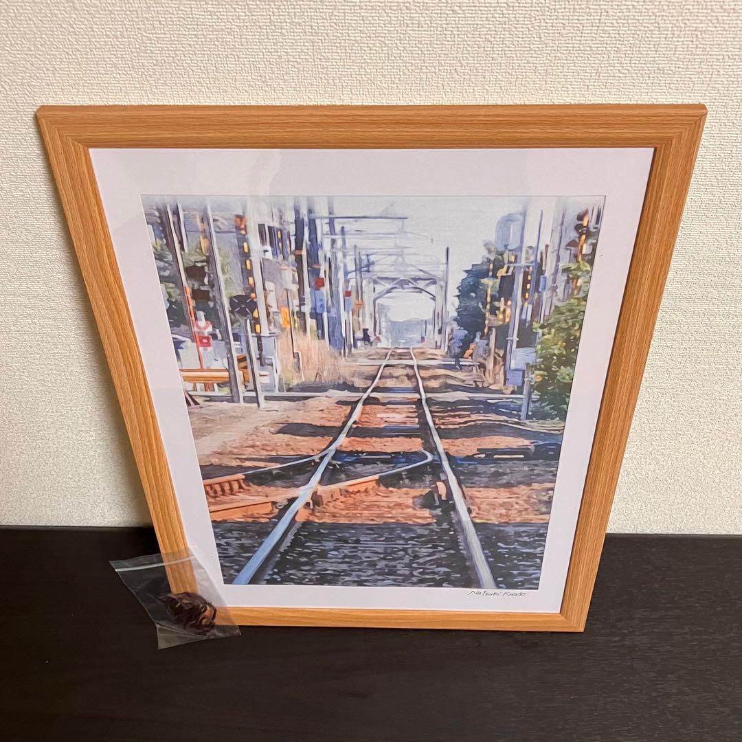 聖地巡礼絵画⑥ シン・エヴァンゲリオン「宇部新川駅」32.7㎝×45.0㎝　額装