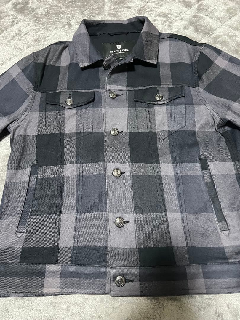 ブラックレーベル クレストブリッジ　チェックＷフェイスデニムジャケット LL
