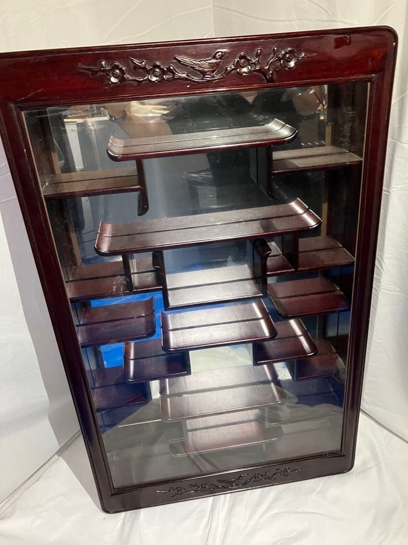 【Y1004】飾り棚 唐木 中国 古美術 アンティーク ビンテージ 鏡 壁掛け