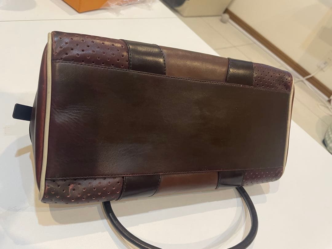 【美品-希少】プラダ PRADA ハンドバッグ ボーリングバッグ レザー