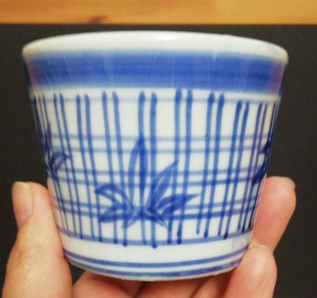 古伊万里　染付　蕎麦猪口　紅葉図　四客　食器