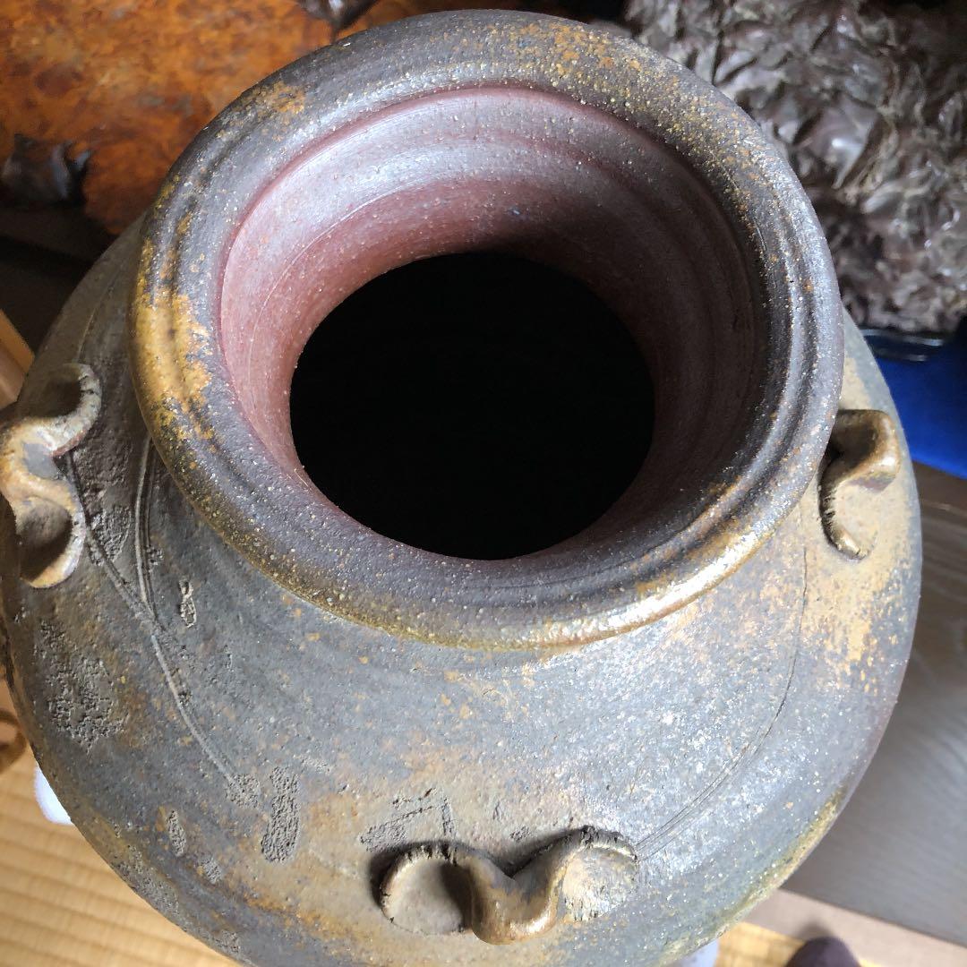 備前焼　名人陶古　四耳壺　迫力あるお品　処分