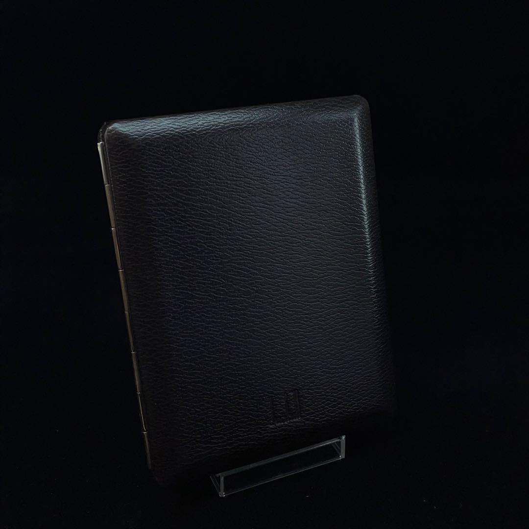 2849 ダンヒル タバコケース 小物入 二つ折 レザー メタル ヴィンテージ