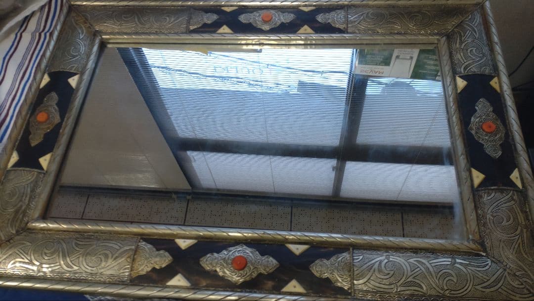 モロッコ製 アンティーク調 インテリア鏡（ハンドメイド）