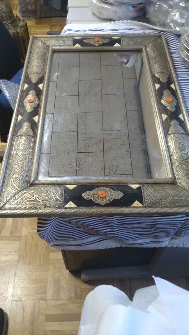 モロッコ製 アンティーク調 インテリア鏡（ハンドメイド）