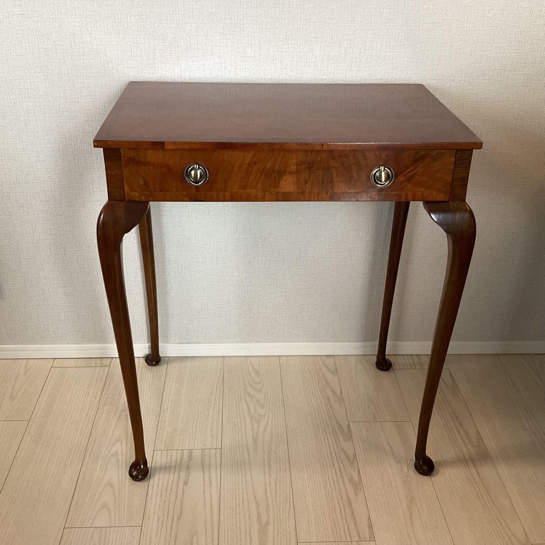 アンティーク　コンソールテーブル　引出し付き　猫脚