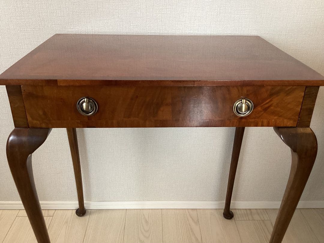アンティーク　コンソールテーブル　引出し付き　猫脚