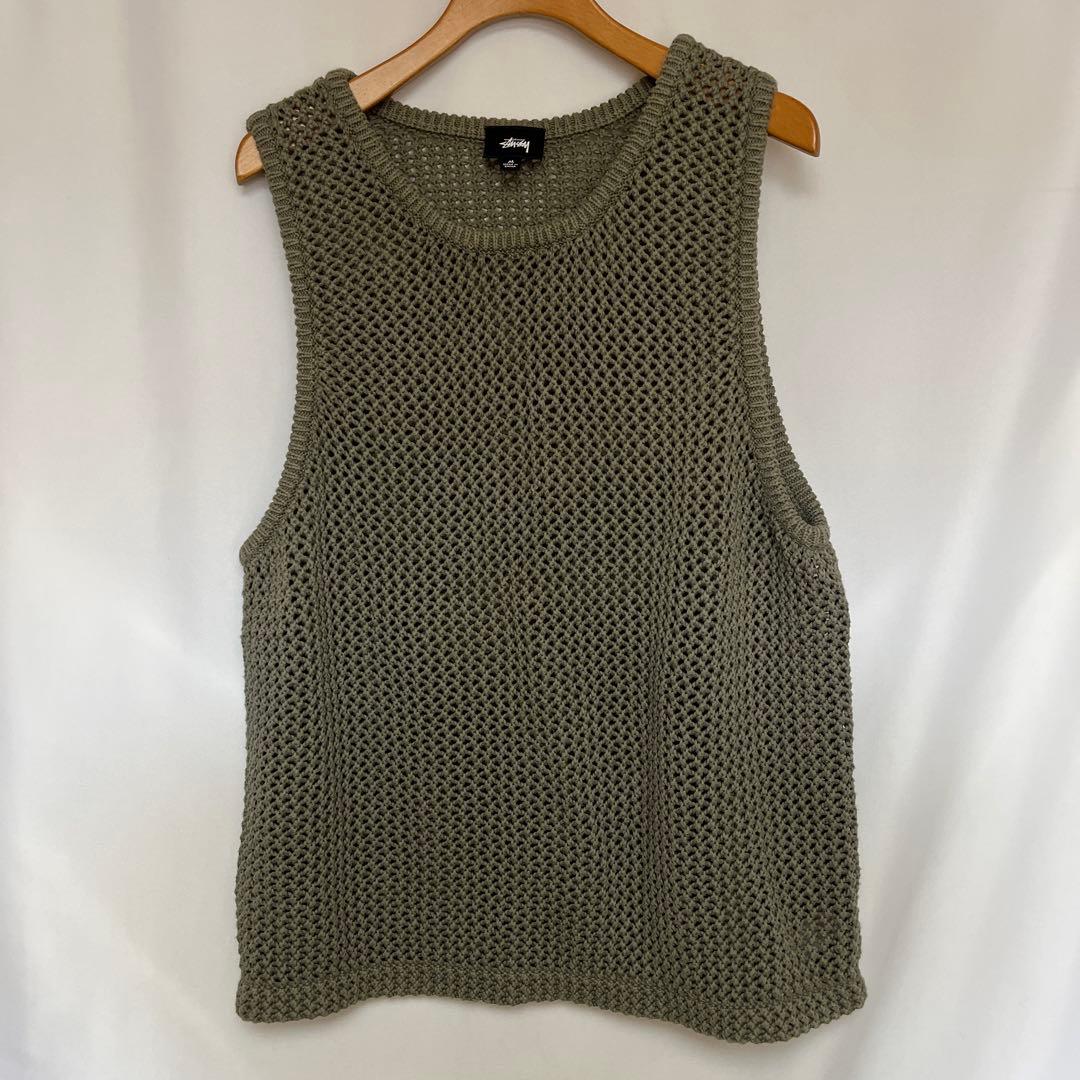 STUSSY ODyed Mesh Tank メッシュ タンクトップ M