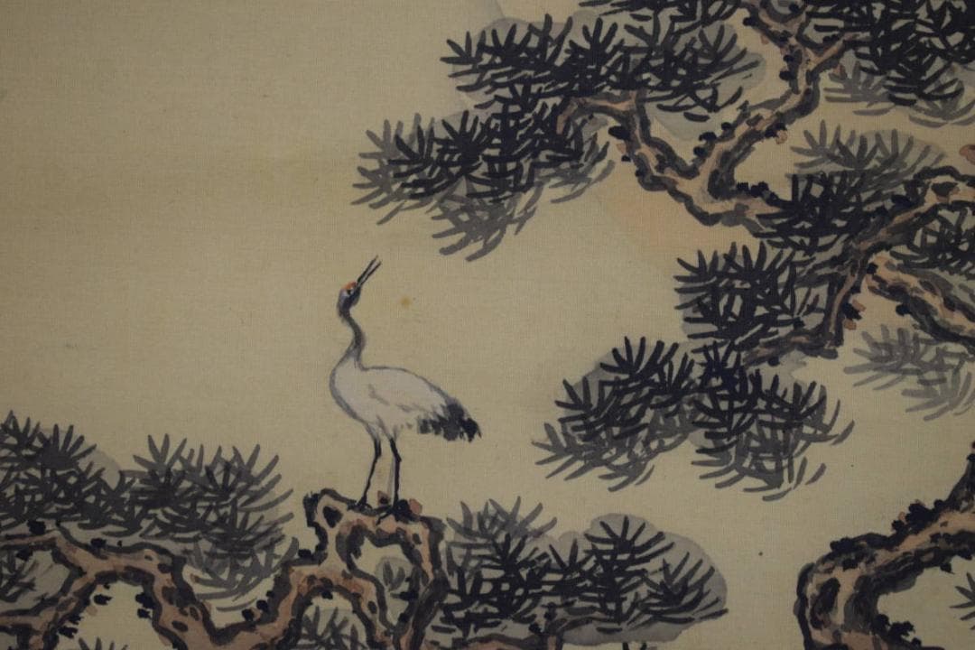 真作/上田丹崖/山水画賛/布袋屋掛軸HG-3