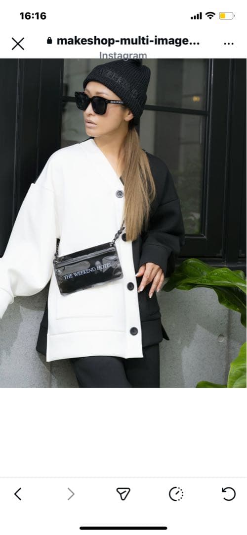 バイカラー ニット帽サングラスポッチセット