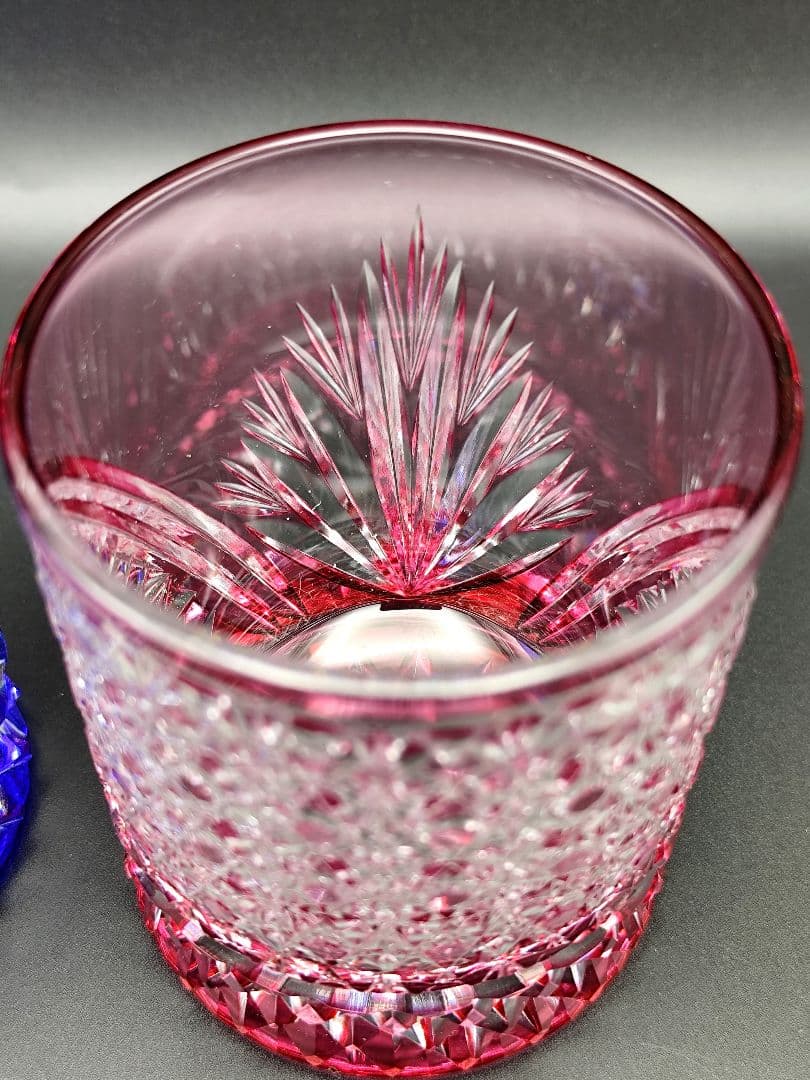 超希少品☆江戸切子 木村泰典 ロックグラス 金赤（切子 江戸切子 薩摩切子）