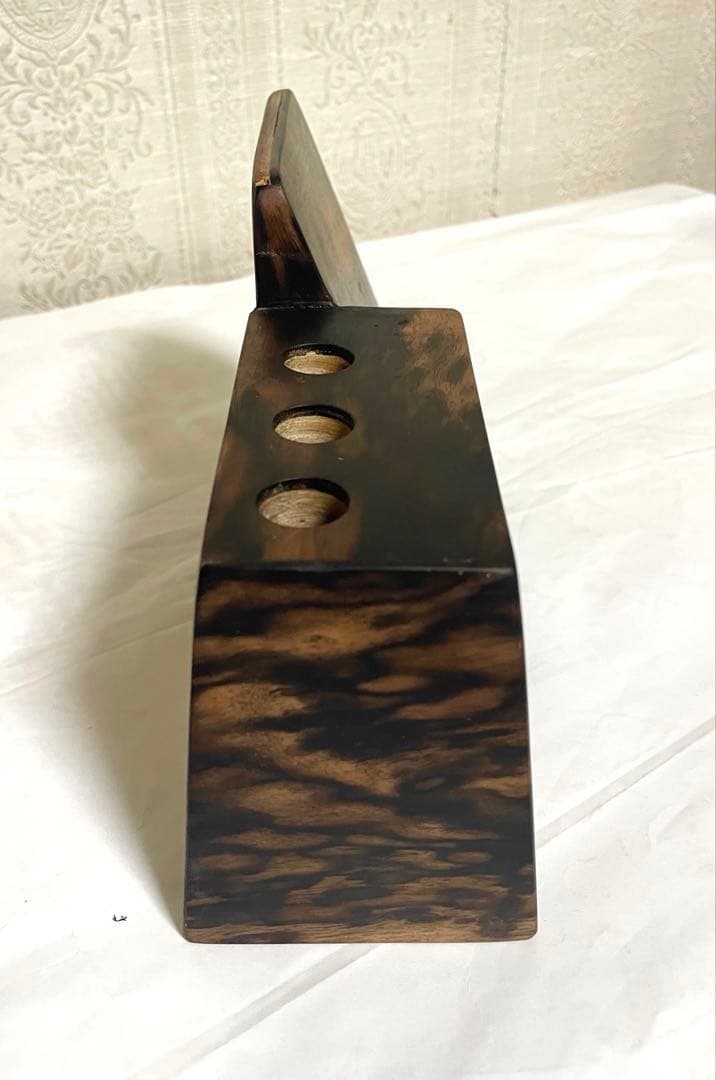 (確認用品) 黒柿一体型ペン立てスマホスタンド