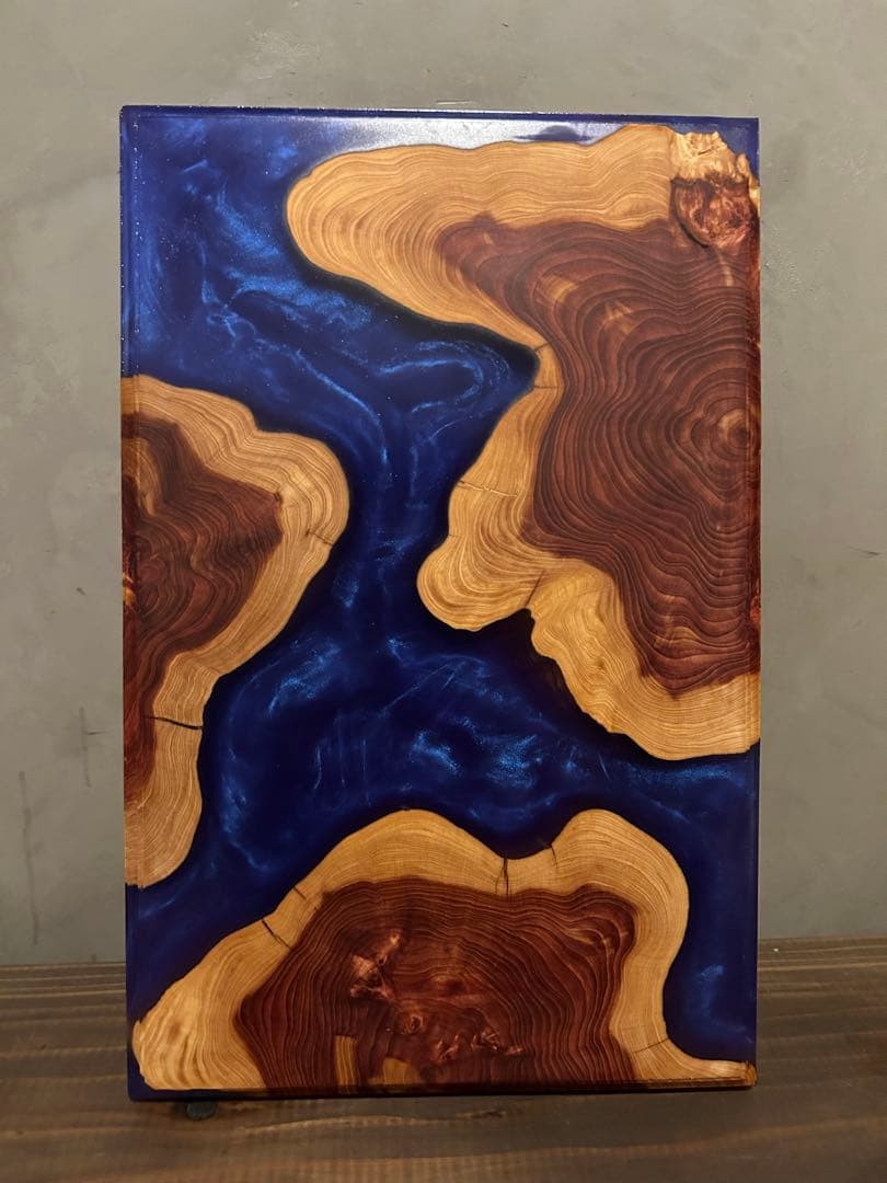 【貝塚伊吹×レジン】レジンボード/植物台/ウッドレジン/台座/パープル