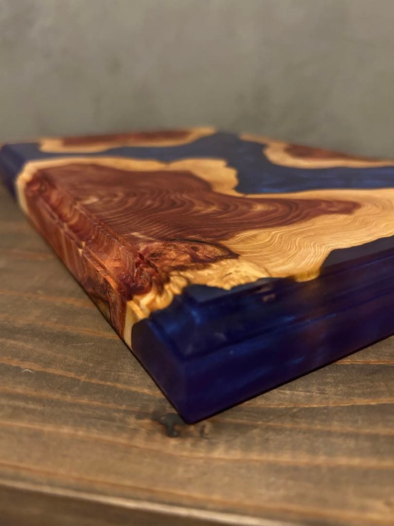 【貝塚伊吹×レジン】レジンボード/植物台/ウッドレジン/台座/パープル