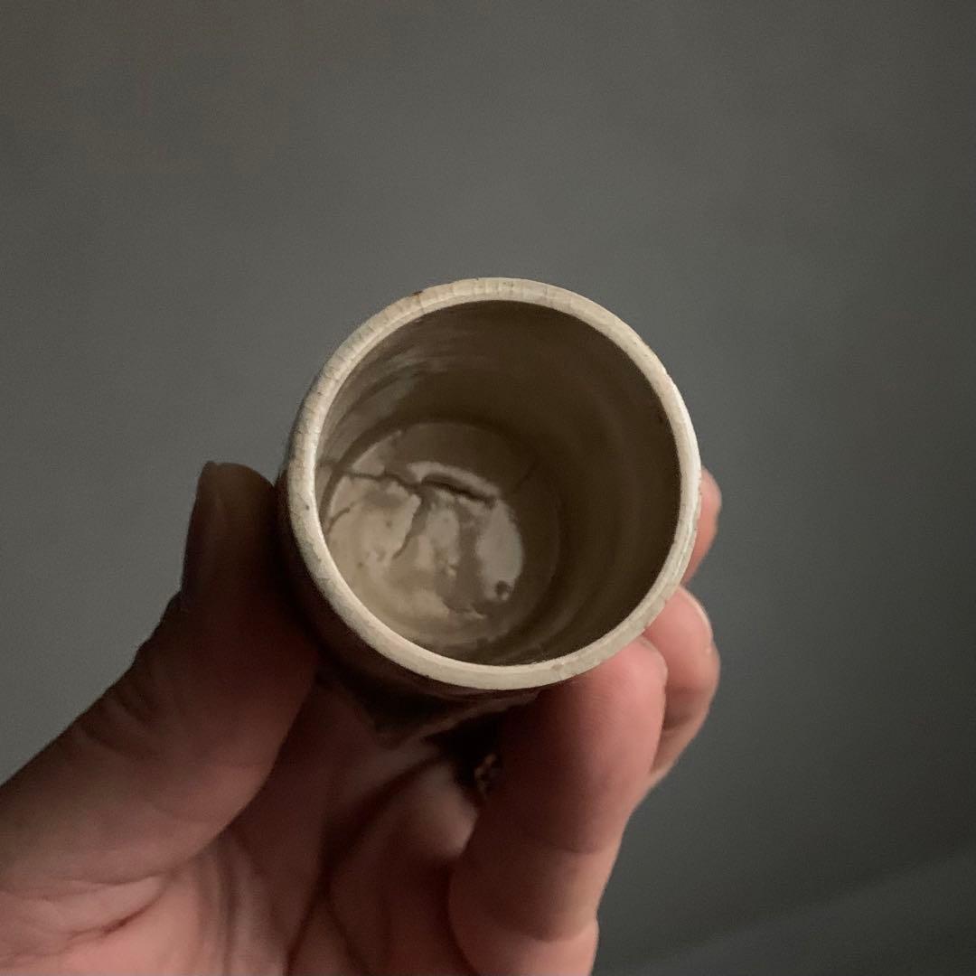 銹絵 染付 筒盃 巾筒 杓立 線香立 古道具 京焼 清水焼 古道具