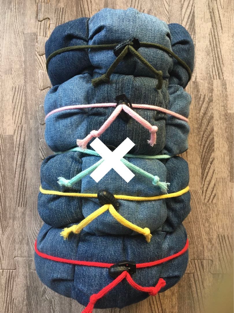 ぽこぽこカフェマット　Mサイズ　クッション　①  デニムリメイク