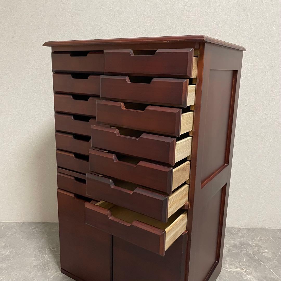 書類箪笥　書庫　整理棚 桐製チェスト 8段16杯箪笥 大容量収納