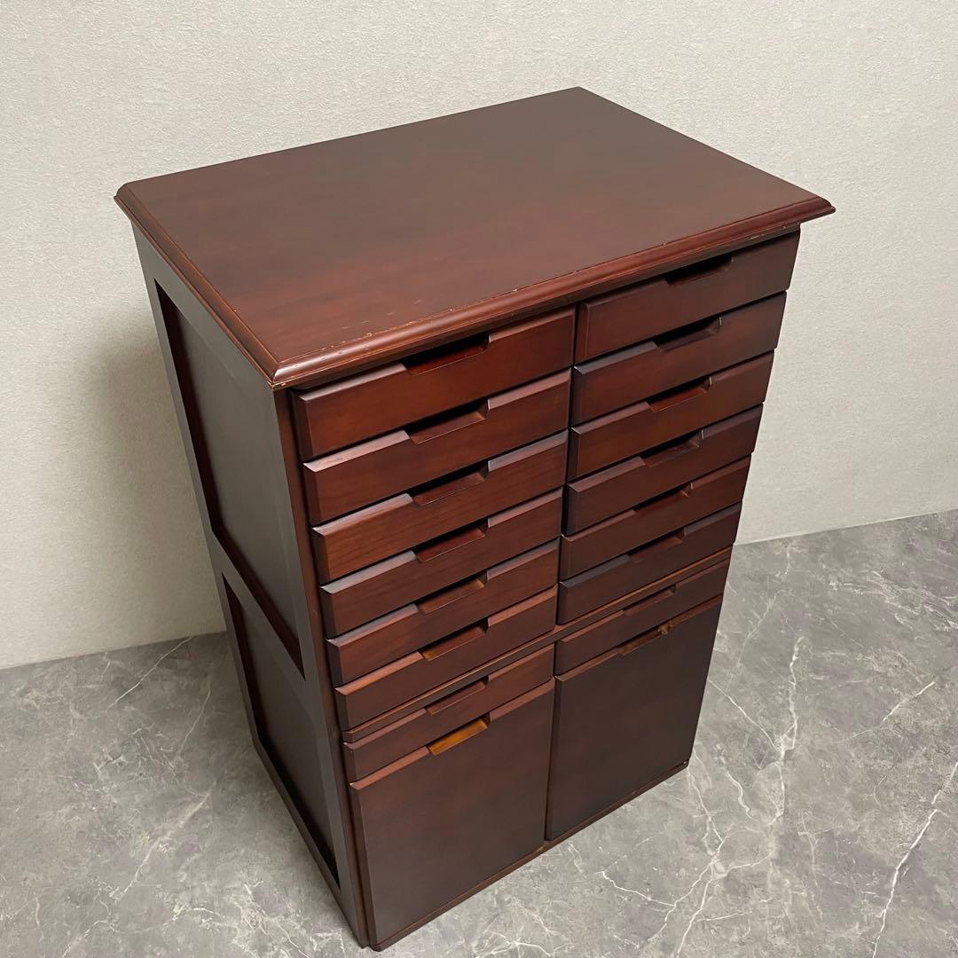 書類箪笥　書庫　整理棚 桐製チェスト 8段16杯箪笥 大容量収納