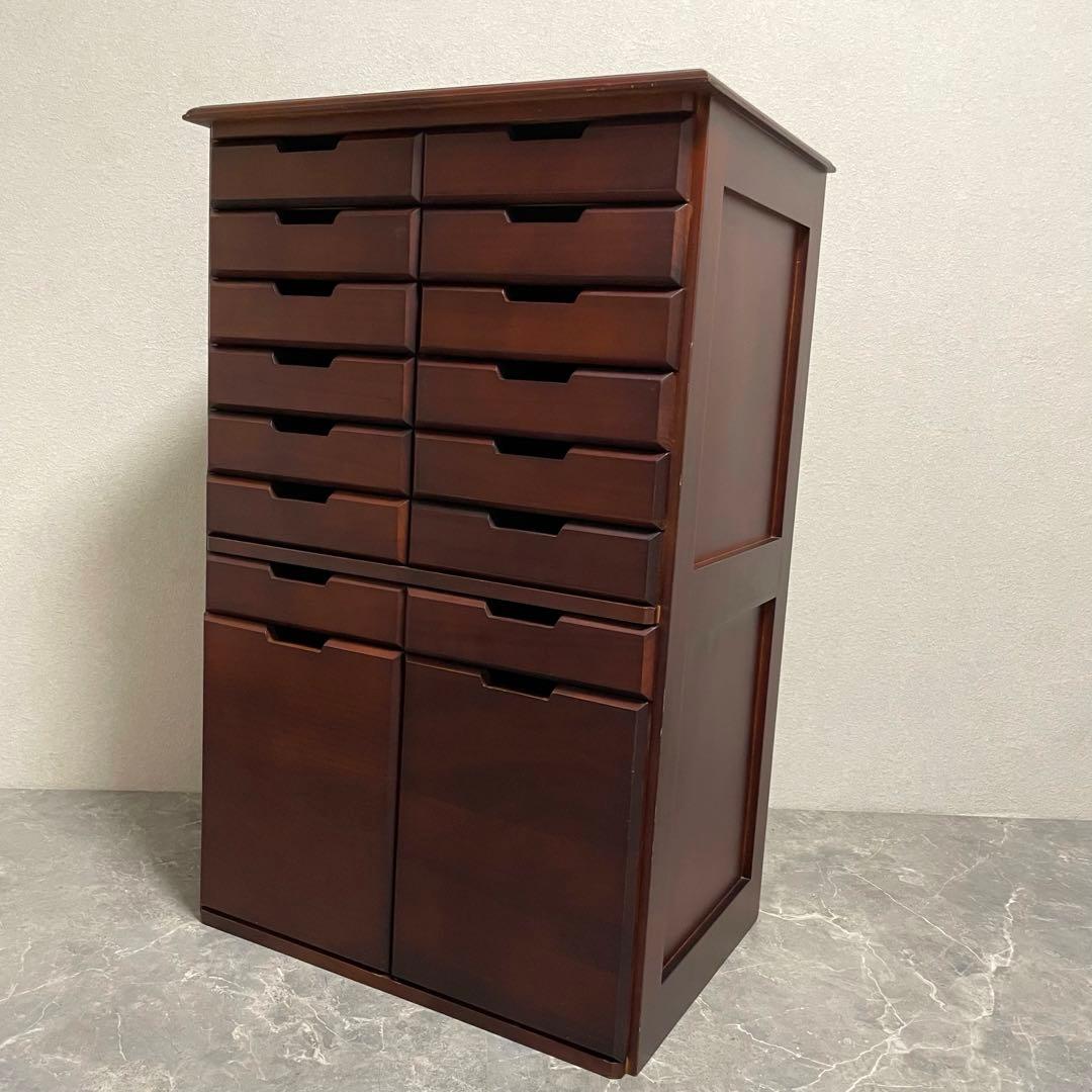 書類箪笥　書庫　整理棚 桐製チェスト 8段16杯箪笥 大容量収納