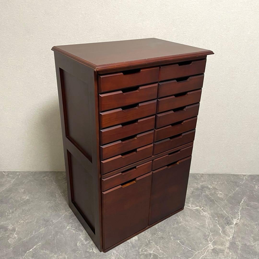書類箪笥　書庫　整理棚 桐製チェスト 8段16杯箪笥 大容量収納