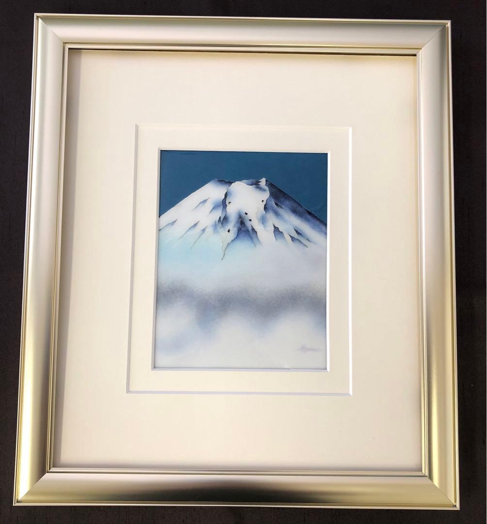 七宝焼 青富士 絵画 CLOISONNE Blue Fuji