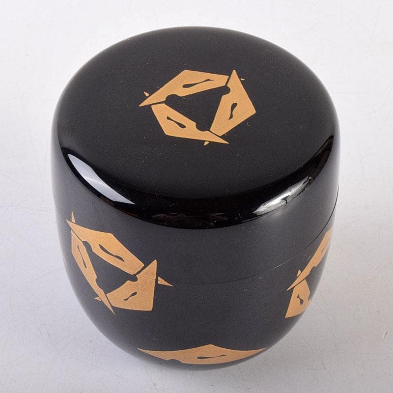 茶道具　輪島塗　喜三誠志作　鱗鶴蒔絵　棗　共箱　V　6914