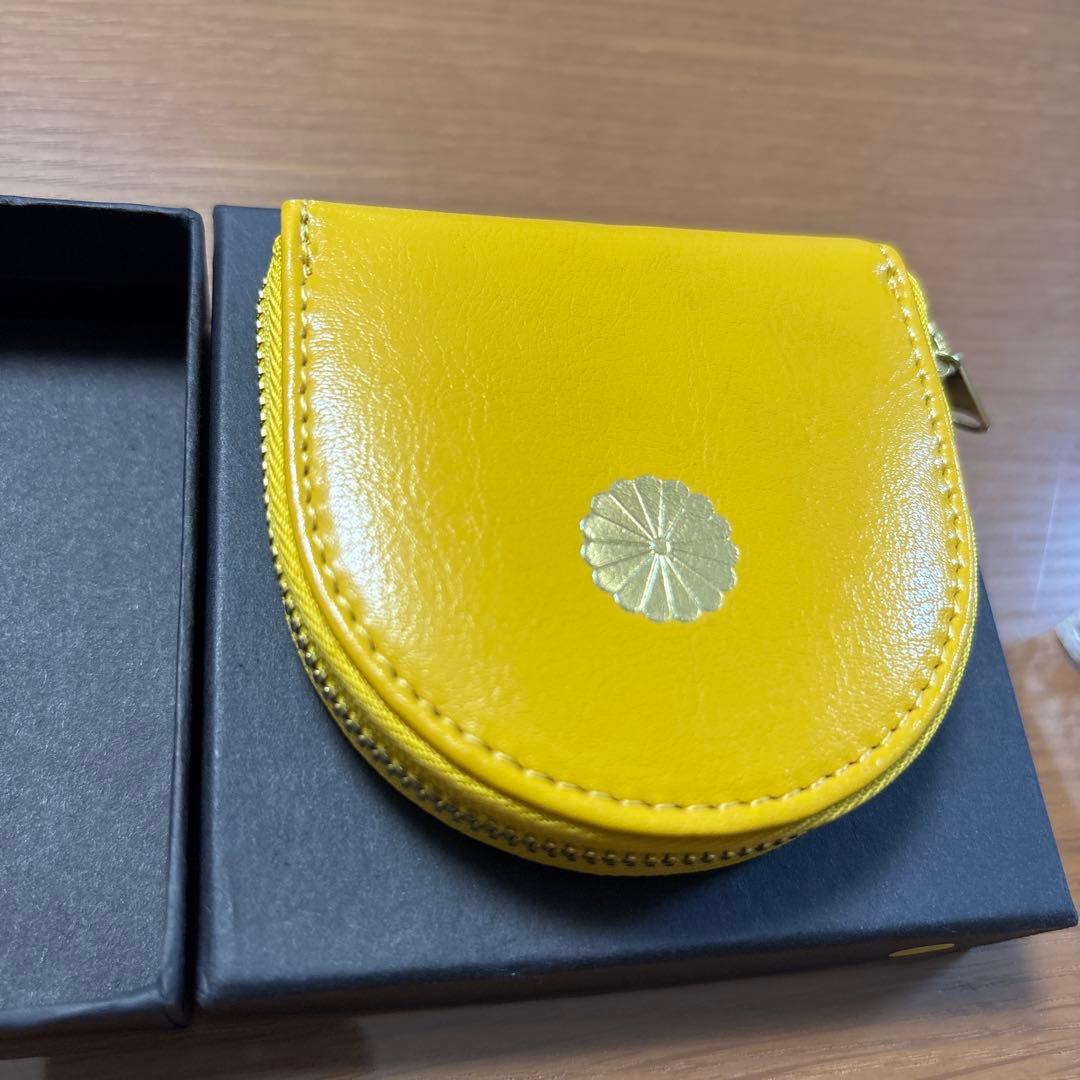 【皇居】ケース 小銭入れ 財布 黄色
