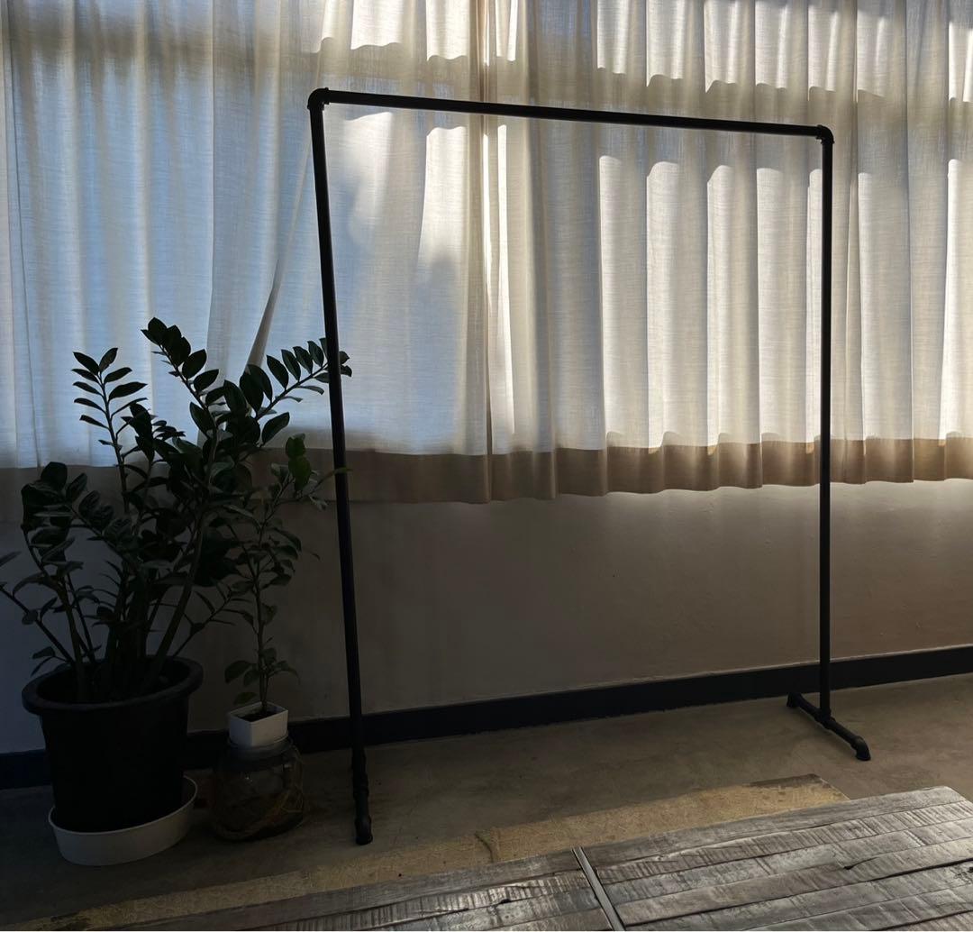 アイアン ハンガーラック インダストリアル ガス管 パイプ 黒 什器 鉄