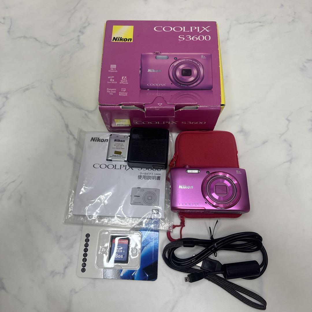 ✨美品✨Nikon COOLPIX S3600 ピンク　ニコン　外箱SDカード付