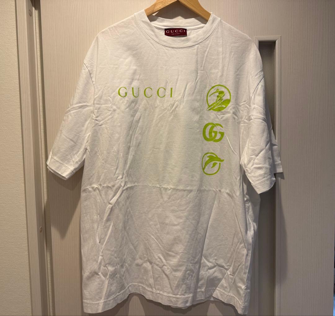 GUCCI ホワイト Tシャツ ロゴプリント