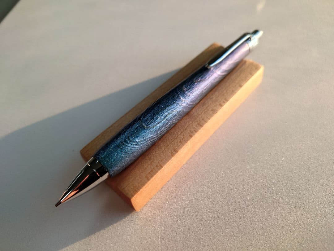 欅　シャープペンシル　浮造り　新うるし　変わり漆　拭き漆　ケヤキ　変わり杢