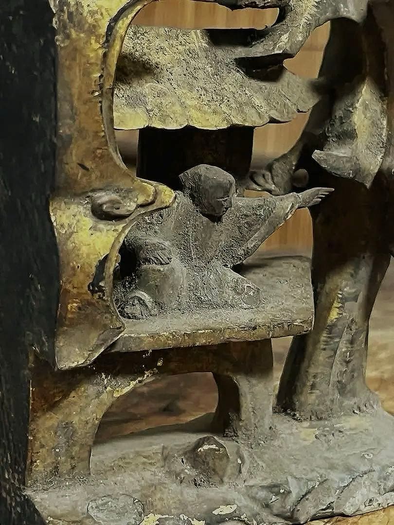 仏教美術 神社仏閣 欄間 残欠 装飾部品 希少 金彩 飾り木彫り