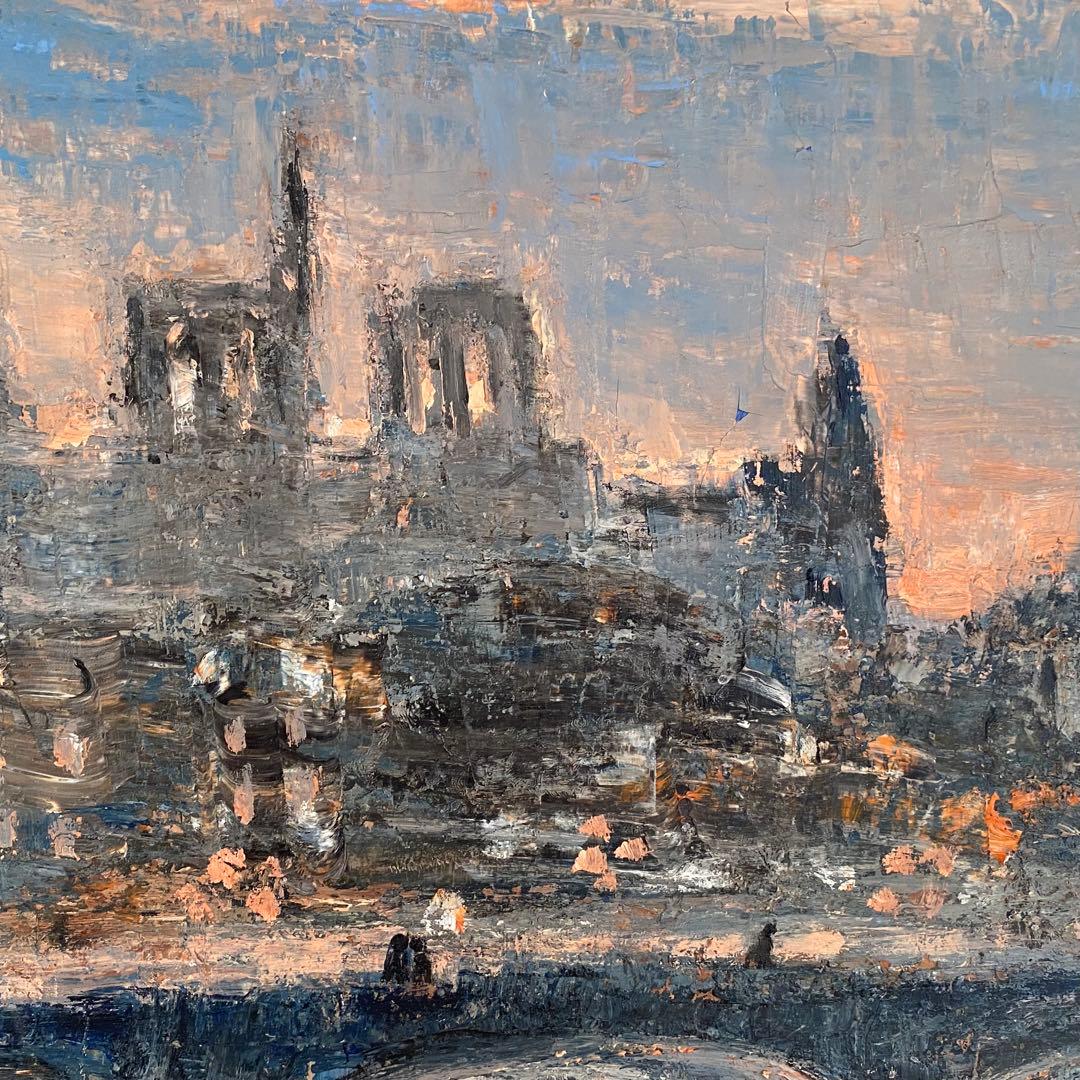 【美品♥️】 パリ 油絵 セーヌ川 橋 ⭐︎ フランス購入 絵画 ⭐︎ Paris ♪