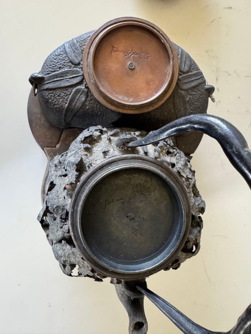 龍文堂 五徳 鉄壷 骨董 時代物 煎茶道具 茶釜 火鉢 囲炉裏 鉄瓶